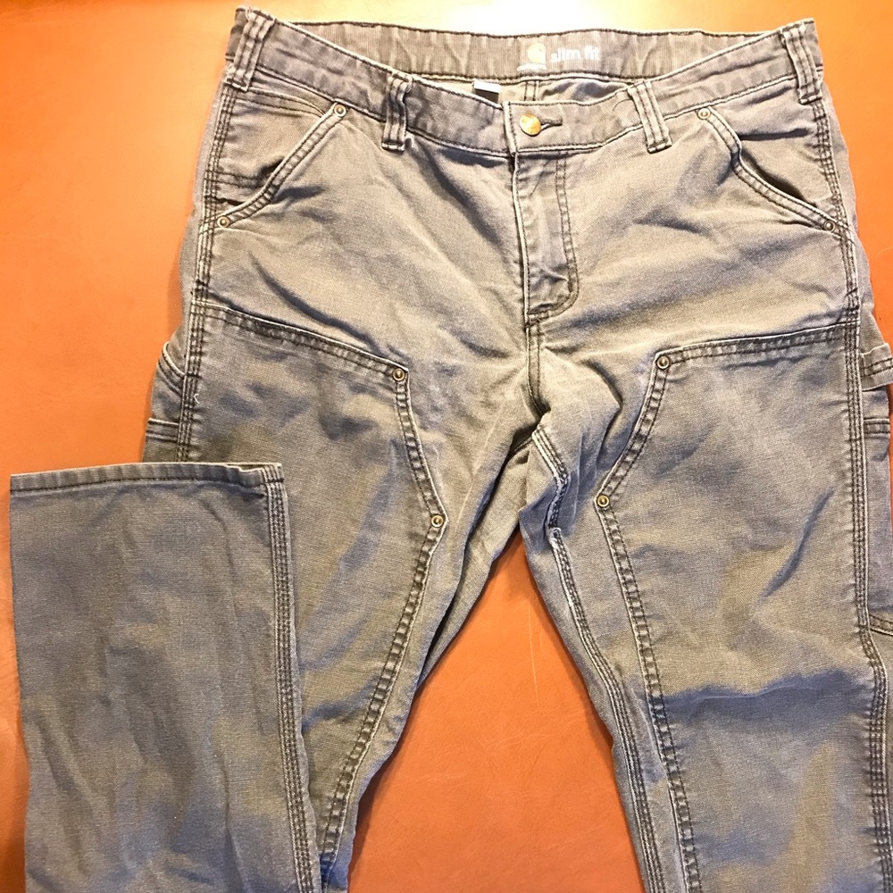 Carhartt slim fit green work jeans